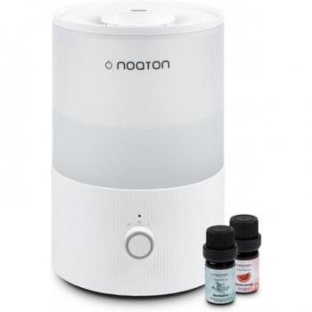 Humidificador Ultrasónico Noaton H100 Esencial con Aromaterapia, 3.3L, 2 Aceites Esenciales Incluidos, 33H de Uso, Llenado Superior, Luz LED de 7 Colores,
