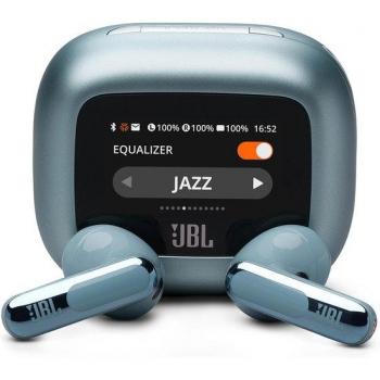 Auriculares True Wireless JBL Live Flex 3 con cancelación de ruido, diseño Open Stick y audio de alta resolución, Azules
