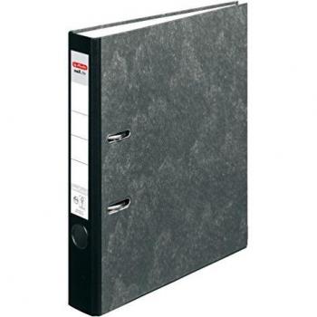 Carpeta A4 Herlitz maX.file Nature Pocket, 50mm, negro con marbled paper cover