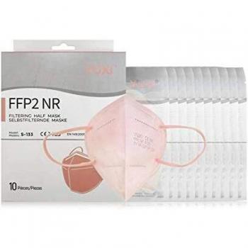 YUXI Mascarillas FFP2 Homologadas, 10 Unidades, Color Rosa, CE1463 EN 149:2001 + A1:2009 FFP2 NR