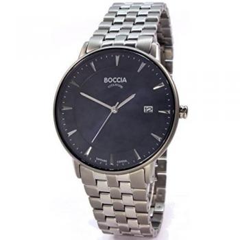 Reloj de Hombre Boccia 3607-03 Superslim de Titanio con Esfera Azul, 39mm, Resistente al Agua 5ATM