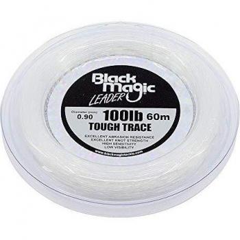 Blackmagic Tough Trace Líder – 100lb, Hombre, Blanco, Talla única