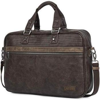 Lois - maletin portatil 15.6 Pulgadas. Cartera portadocumentos para Hombre. Cuero PU. Elegante. cómodo 305340, Color Marron