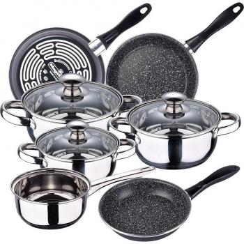 Bateria de cocina 7 piezas Faro con juego Sarténes Magefesa K2 Gransasso