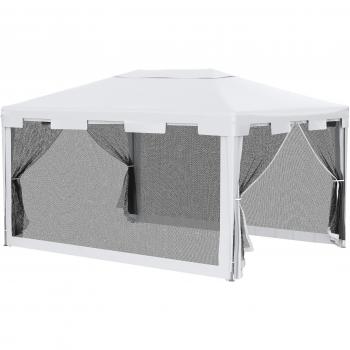 Carpa plegable de jardín con mosquitera y doble techo 255x295x395 cm