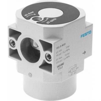 Festo Manual Control Pneumatic Shut Off Valve 3-16 Bar, G 3/8, Aluminum Body
