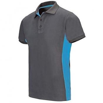 VELILLA - Polo Bicolor Manga Corta 180 gr/m2 105504 Hombre Gris-Celeste XX-Large
