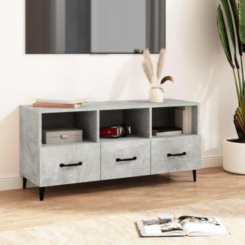 Mueble para TV de madera contrachapada gris hormigón 102x35x50 cm, Mueble de Salón, Mueble Televisor, Mesa de TV