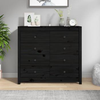 Armario auxiliar de madera maciza de pino negro 100x40x90 cm - Mueble de Almacenaje de Salón, Buffet para salón, Armario Auxiliar, Armario de Almacenamiento