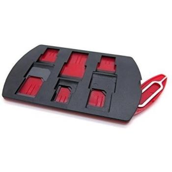 a4accessories tarjeta SIM adaptador/convertidor/almacenamiento para estándar SIM, Micro SIM y nano SIM, con iPhone SIM liberación Pin, en tamaño de tarjeta de Crédito