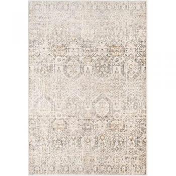Vintage Oriental Area Rug 63 x 87 Beige/Charcoal