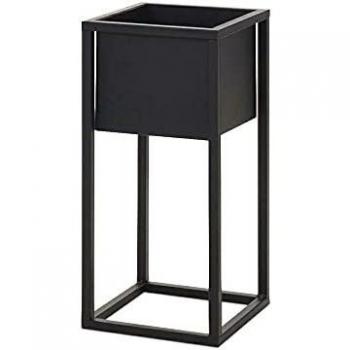 Home&Styling Macetero sobre Soporte de Metal 50 cm Negro Decoración Plantas