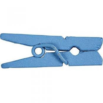 Mini Pinzas de Ropa Azules, 25 mm x 3 mm, Pack de 36 Unidades