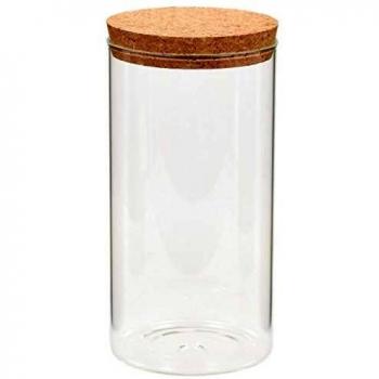 opbergpotten - VDXL Opbergpotten met kurken deksel 6 st 1100 ml glas - N/A - Transparent