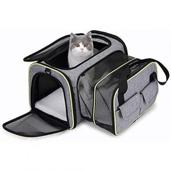 Transportin Gato,Transportadoras para Perro,Bolsa de Transporte Transpirable para Mascotas,Cómodo Bolso para Transporte en Tren, Coche, Avión