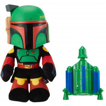 Peluche Mattel Star Wars The Book of Boba Fett Boba Fett con Lanza Cohetes y Función de Repetición de Voz, para Niños Mayores de 3 Años, Modelo HHW55
