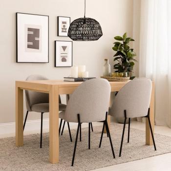 Mesa extensible de comedor en roble natural 140 x 76,5 cm