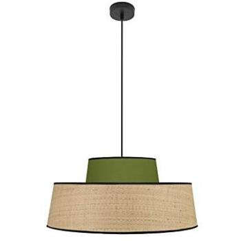 Lámpara Colgante Moderna Jia 1xe27 Verde/Natural 50x50 cm