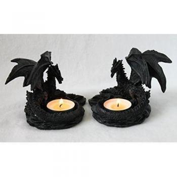 Kit de 2 Dragones Portaluz De velas de Té Gótico Dragón Figuras