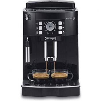 Máquina de Café Espresso De'Longhi Magnifica S ECAM 21.117.B, Superautomática, 1450 W, Capacidad de 1.8 Litros, Negra con Detalles en Madera