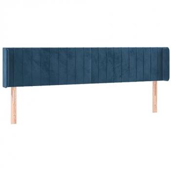 Cabecero con LED de terciopelo azul oscuro 163x16x78/88 cm
