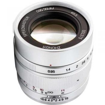 Mitakon Zhongyi Speedmaster 35mm f/0.95 Mark II Lens for Fuji X Mirrorless Cameras - Silver