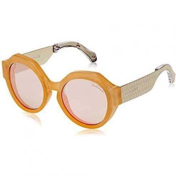 Roberto Cavalli Women's Oval Beige Rose Mirrored Sunglasses - One Size