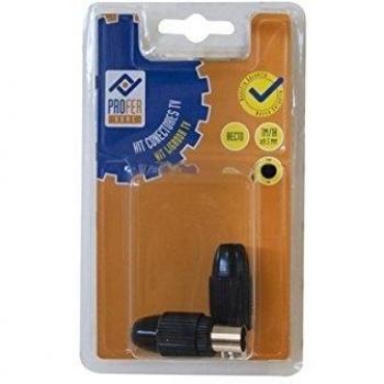 PROFER H - Conector Tv Kit 1M 1H Rect Neg Profer H