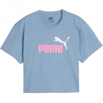 Puma. Camiseta Girls Logo Cropped azul