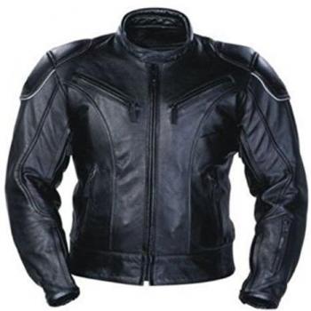 La navaja de cuero de vaca desnuda CE blindado Chaqueta de moto ventilada Negro negro Talla:M