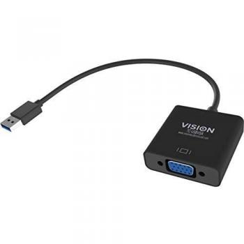 Vision TC-USBVGA adaptador de cable VGA USB-A Negro - Adaptador para cable