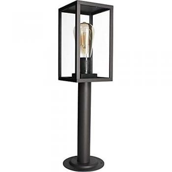 Borne de jardín exterior Solweig 45cm con bombilla LED filament 7W, metal eléctrico, 800lm, E27/2700K