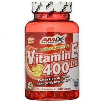 Amix - Vitamina E 400 I.U - Complejo Vitamínico - Potente Antioxidante - Mejora la salud Cardiovascular - Fácil de tomar - 100 cápsulas blandas - 570 g