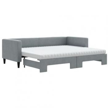 Sofá cama nido con colchón de tela gris claro 80x200 cm vidaXL