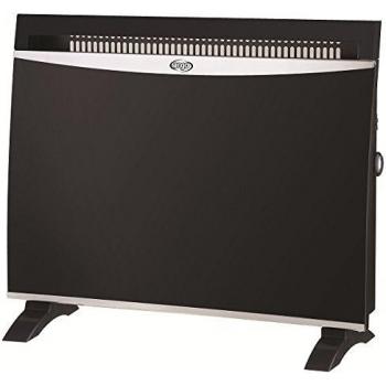 Argoclima Glam Black Termoconvector eléctrico con panel vidrio, 1500 W, Cristal, Negro