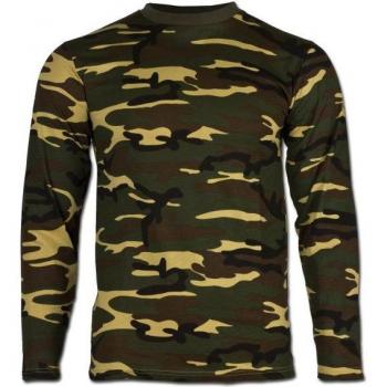 Mil-Tec Men's Long Sleeve T-Shirt - Woodland Camo, Hunting Apparel