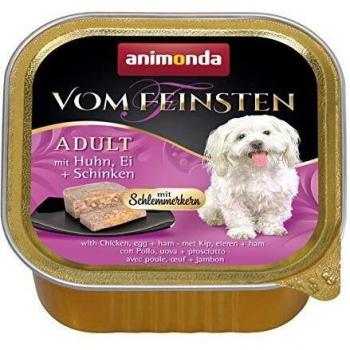 Animonda Vom Feinsten Comida Húmeda para Perros Adultos con Pollo, Huevo y Jamón 150g