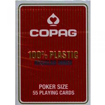 Baraja de Poker Copag 100% Plástico Índice Regular Rojo