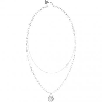 Collar Rolling Hearts de acero plateado