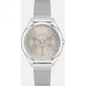 Reloj de mujer Boss Saya 1502638 multifunción de acero analógico gris 38mm