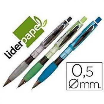 Portaminas liderpapel 0.5 mm con goma y sujecion soft colores surtidos