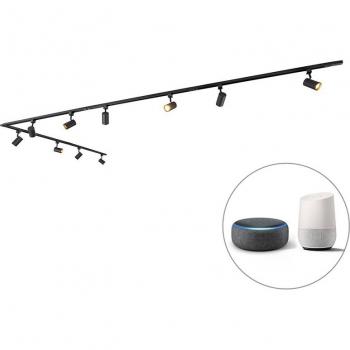 Sistema de carril inteligente negro monofásico 10 luces con Wifi GU10 - Jeana
