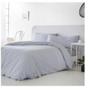 Funda Nórdica Bayas Gris Azulado 100% Algodón 144 Hilos (240x220 cm) + 2 Fundas de Almohada