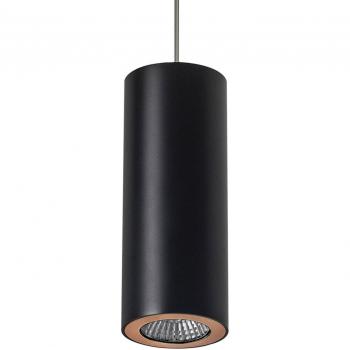 Lámpara colgante de tubo LEDS-C4, aluminio, negro y oro