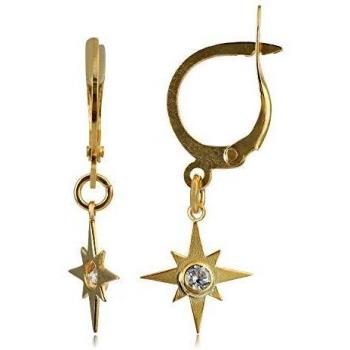 Córdoba Jewels | Pendientes en plata de ley 925 con bañada en oro con zirconita con diseño Estrella Polar Zirconium Gold
