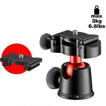 JOBY BallHead 3K PRO - Arca Type QR Plate for Premium CSC Mirrorless Cameras - Lightweight BalHead for Photo, Video, Vlogging - for Canon, Nikon, Panasonic, Fuji, Olympus, Sony - Aluminium JB01568-BWW