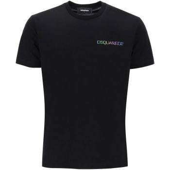 Dsquared2 Men's Cotton Crew-Neck T-Shirt in Black, Size Small, S71GD1394S23009 Color 900