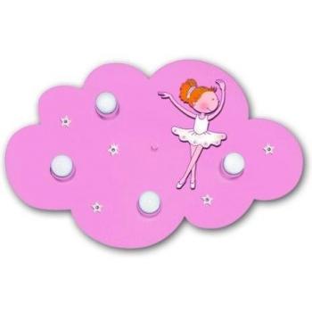Plafón nube Ballerina rosa 4 luces