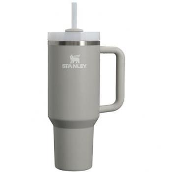 Stanley Quencher H2.0 Flowstate Tumbler 1.2L - Ash - Stainless steel tumbler with straw, dishwasher safe, keeps drinks cold for 11 hours and iced for 48 hours, suitable for hot or cold