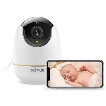 Camara Vigilancia WiFi Interior, Netvue Camaras Vigilancia Domicilio WiFi, 1080P Camara Perro, Detección Humana con IA, Visión Nocturna, Audio Bidireccional, Camara IP Compatible con Alexa
